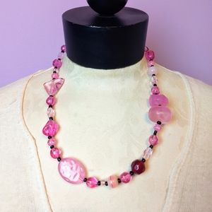 Handmade Pink Mixed-Media Jewelry Set